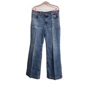 NWT Brooks Brothers Wide Leg High Rise Women's Jeans Sz 14 Light Wash